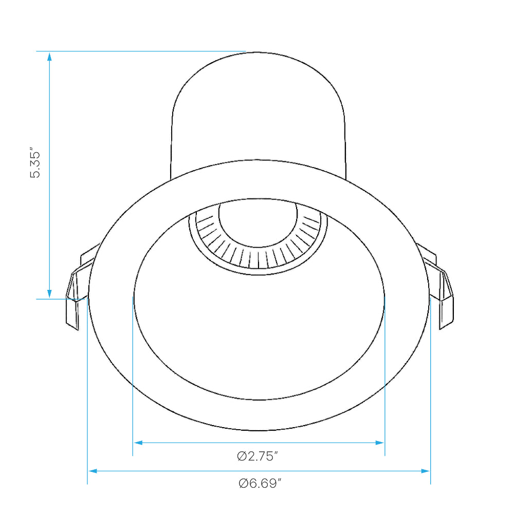 Luxrite 6" Regressed Canless Spotlight - Round - 5 CCT Select Universal Voltage/Dual Dimming Additional Image 1