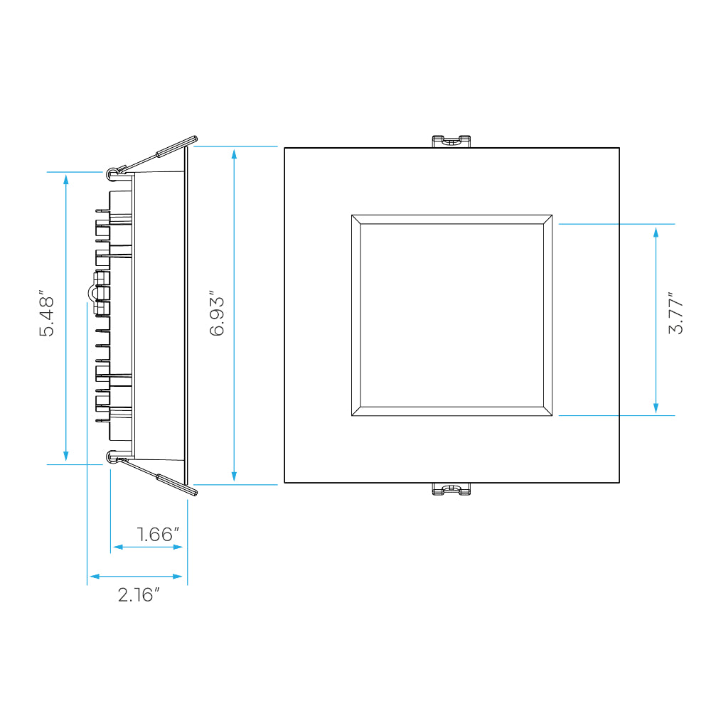 Luxrite 6" Regressed Mini Panel - CCT & Wattage Selectable - Dual Dimming/Universal Voltage Additional Image 4