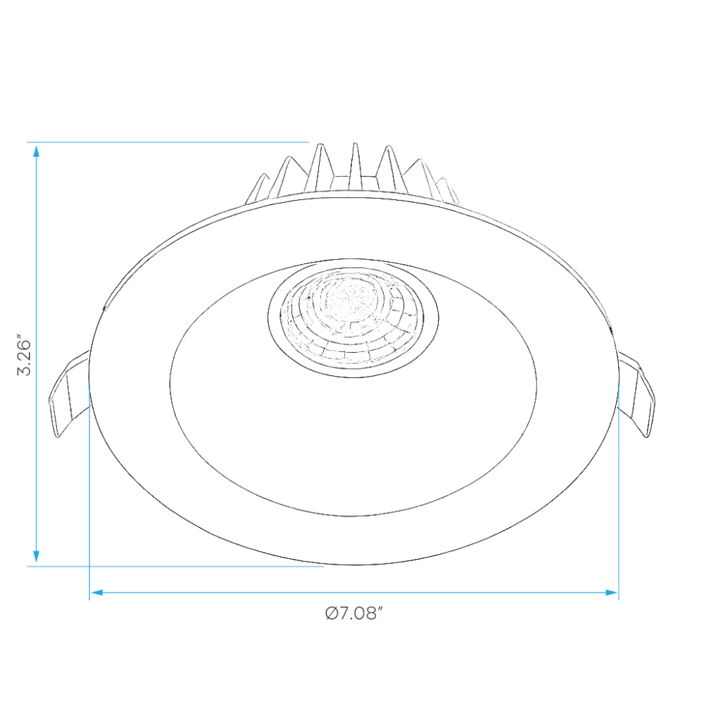 Luxrite 6" Regressed Round Canless Spotlight - 5 CCT & 3 Wattage Selectable Additional Image 1