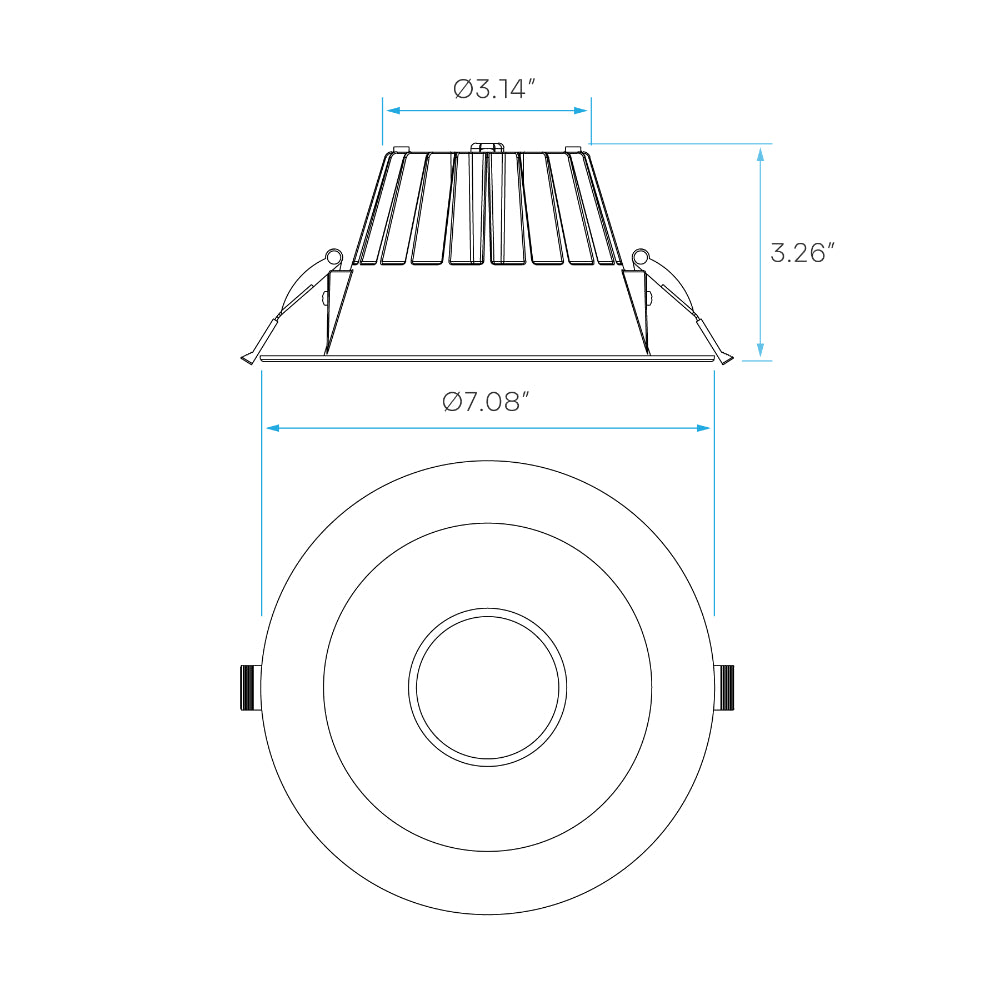 Luxrite 6" Regressed Round Canless Spotlight - 5 CCT & 3 Wattage Selectable Additional Image 3