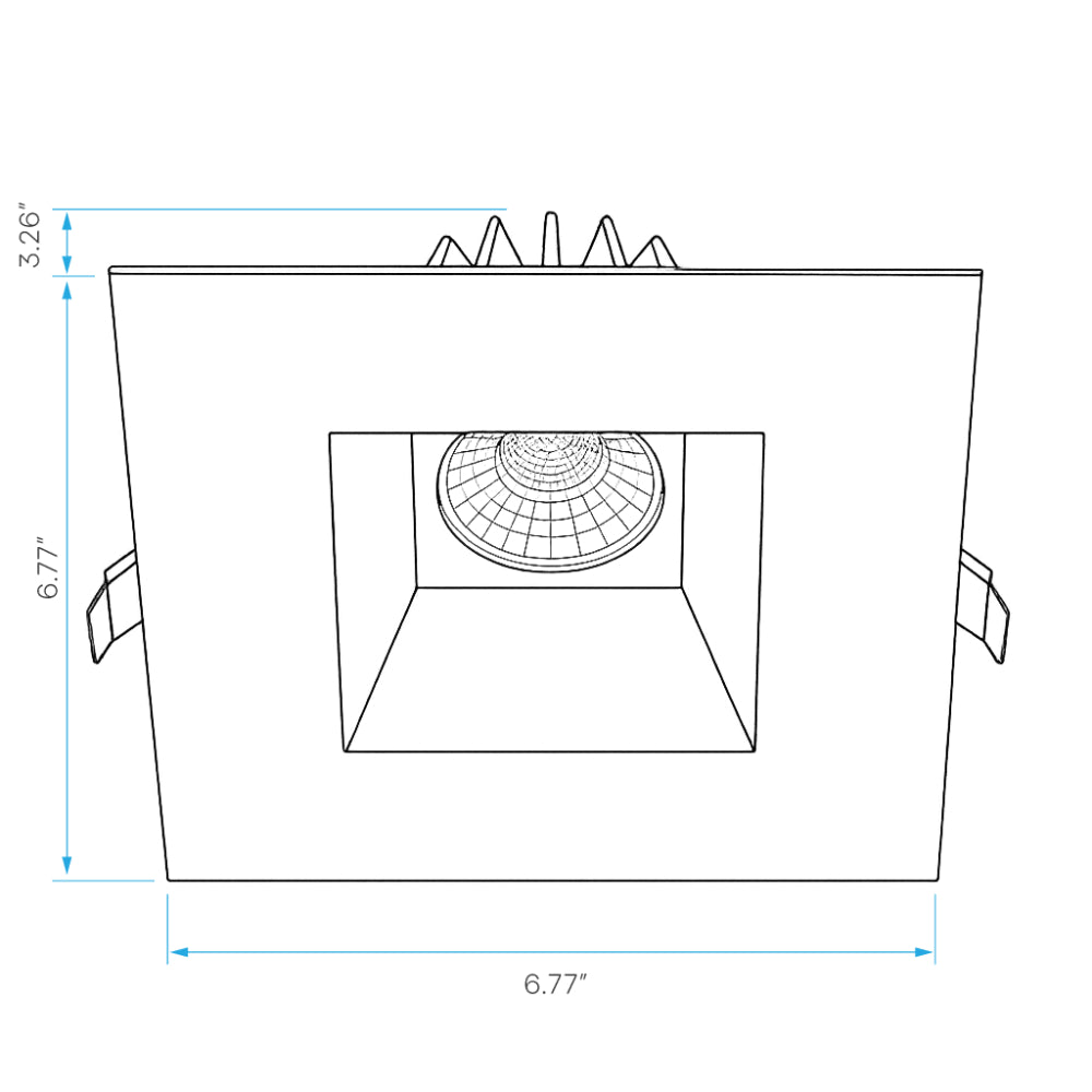 Luxrite 6" Regressed Square Canless Spotlight - 5 CCT & 3 Wattage Selectable Additional Image 1