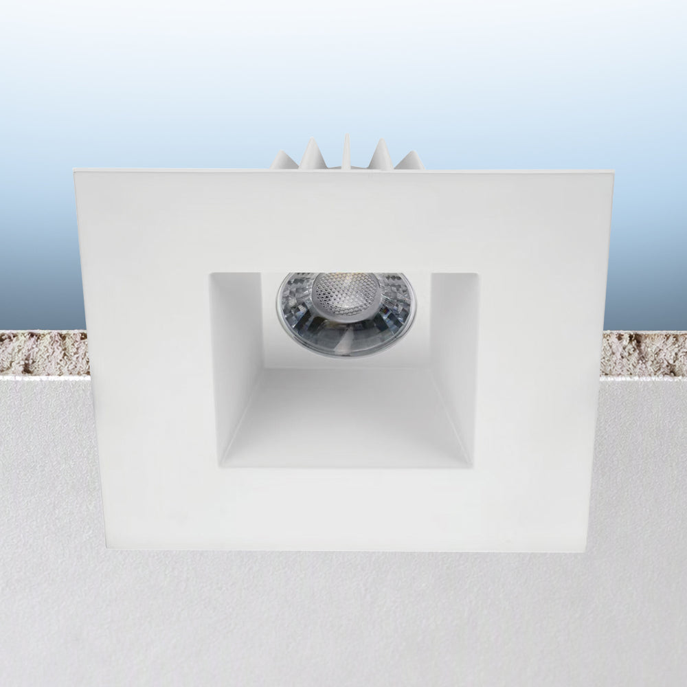 Luxrite 6" Regressed Square Canless Spotlight - 5 CCT & 3 Wattage Selectable