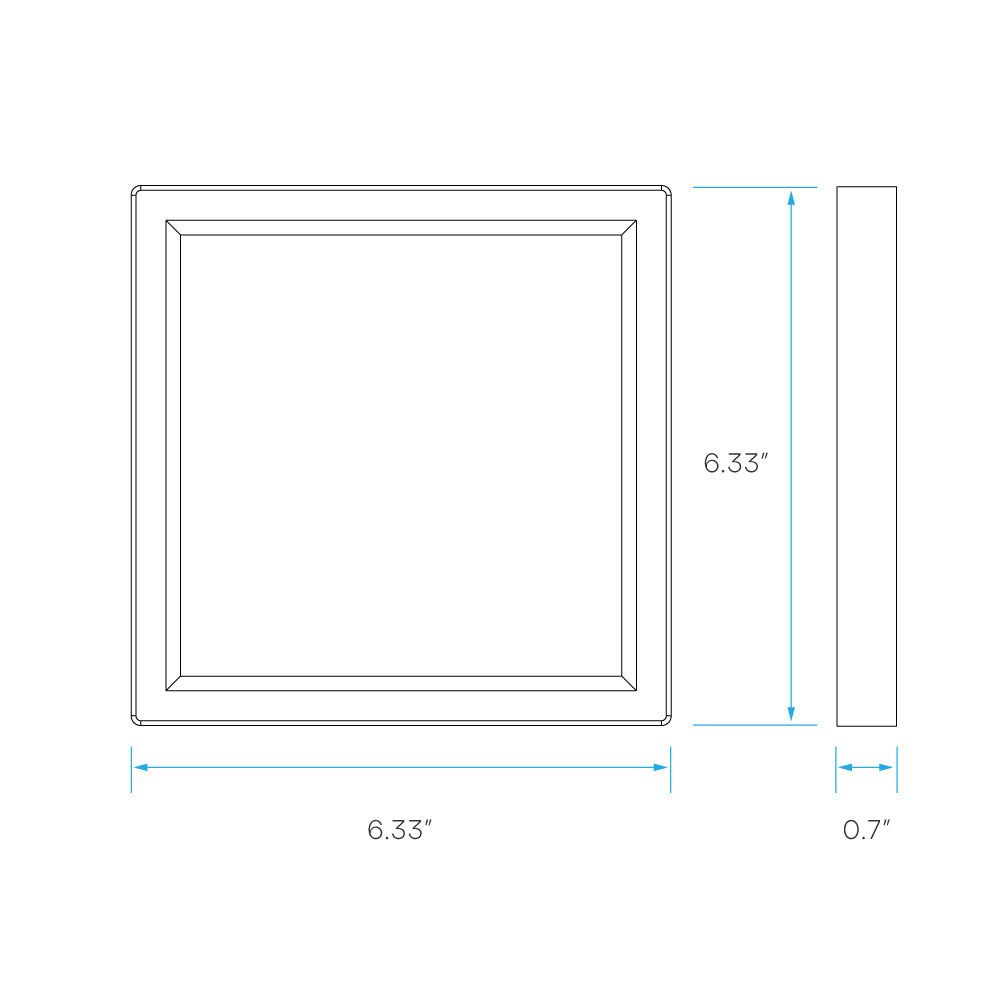 Luxrite 6" Slim Surface Mount 5CCT Selectable Square Additional Image 2