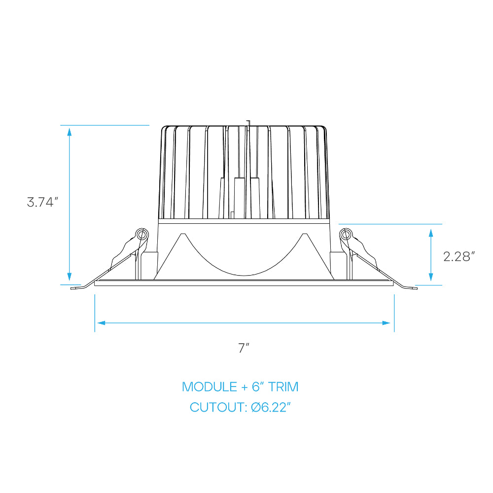Luxrite 6" Square Trim Replacement Additional Image 1