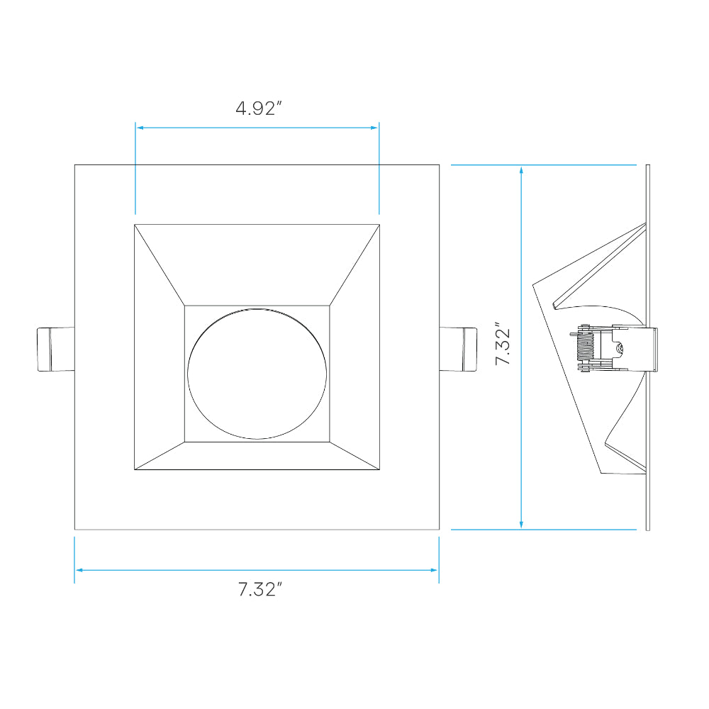 Luxrite 6" Square Wall Washer Trim Replacement - White Finish Additional Image 1