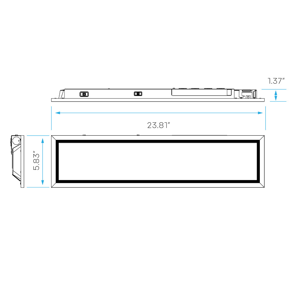 Luxrite 6" x 2' Recessed Backlit Panel - CCT & Wattage Selectable Additional Image 3