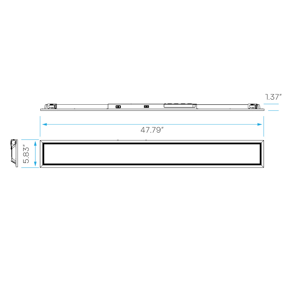 Luxrite 6" x 4' Recessed Backlit Panel - CCT & Wattage Selectable Additional Image 3