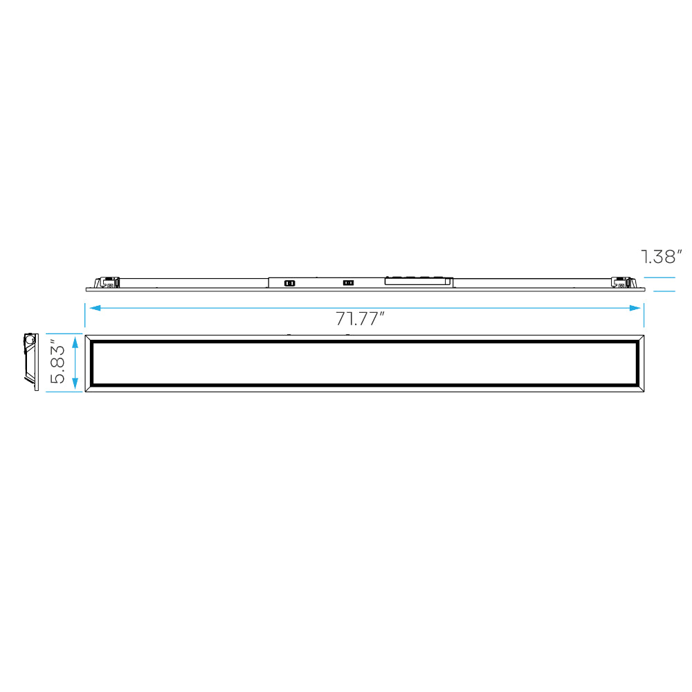 Luxrite 6" x 6' Recessed Backlit Panel - CCT & Wattage Selectable Additional Image 3
