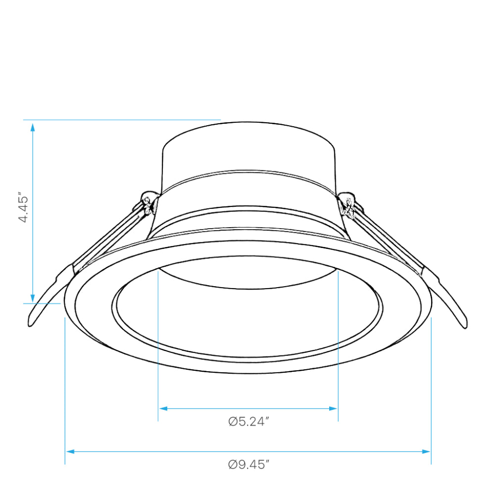 Luxrite 8" 5 CCT & 3 Wattage Selectable - Universal Voltage/Dual Dimming Commercial Downlight Additional Image 1