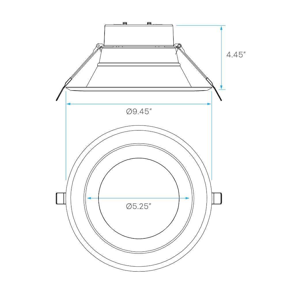 Luxrite 8" 5 CCT & 3 Wattage Selectable - Universal Voltage/Dual Dimming Commercial Downlight Additional Image 5