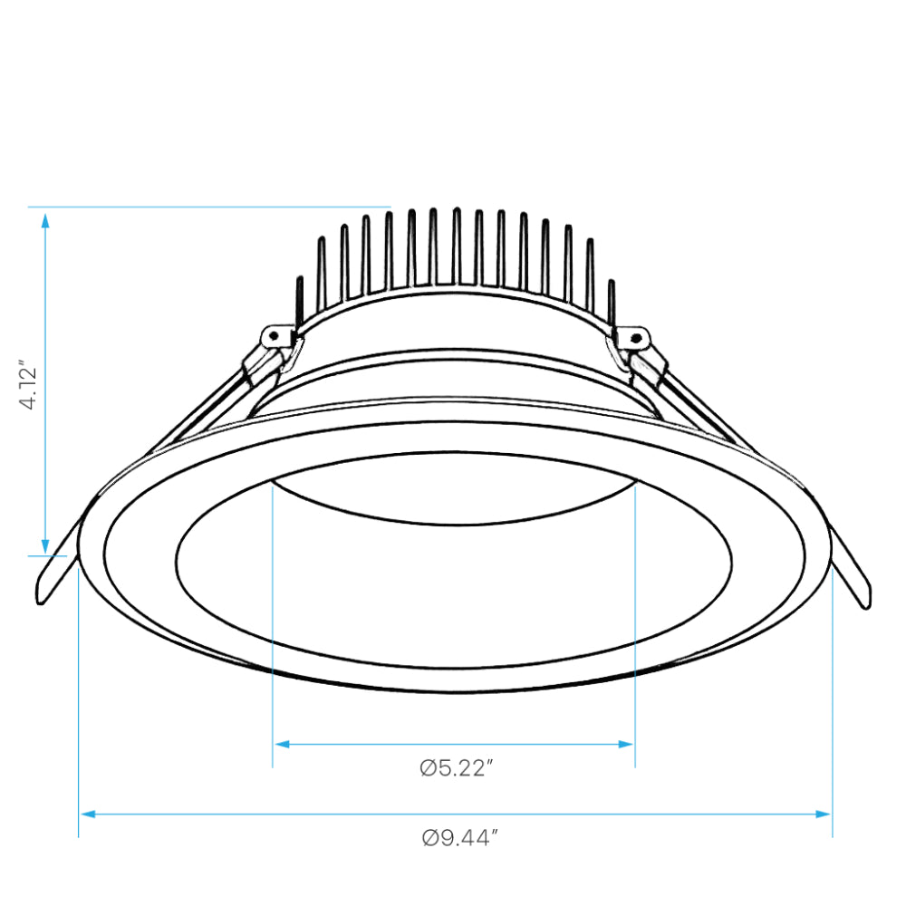 Luxrite 8" 5 CCT & 3 Wattage Selectable - Universal Voltage/Dual Dimming High Output Commercial Downlight Additional Image 1