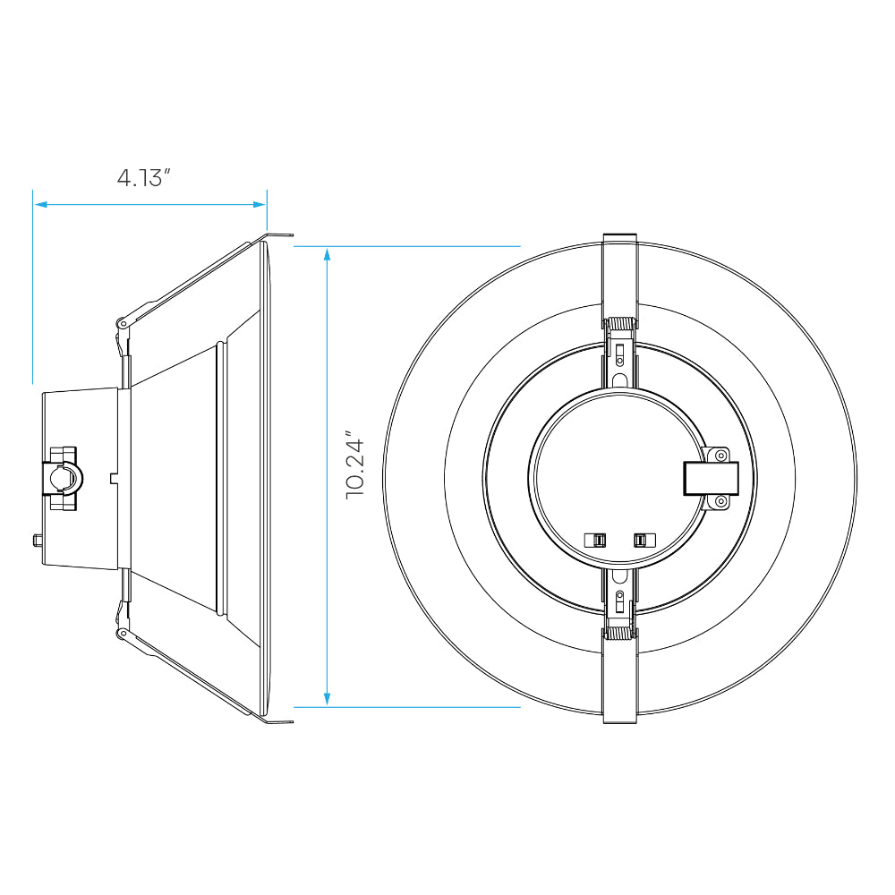 Luxrite 8" Baffled CCT & Wattage Selectable Universal Voltage Dual Dimming Commercial Downlight Additional Image 5