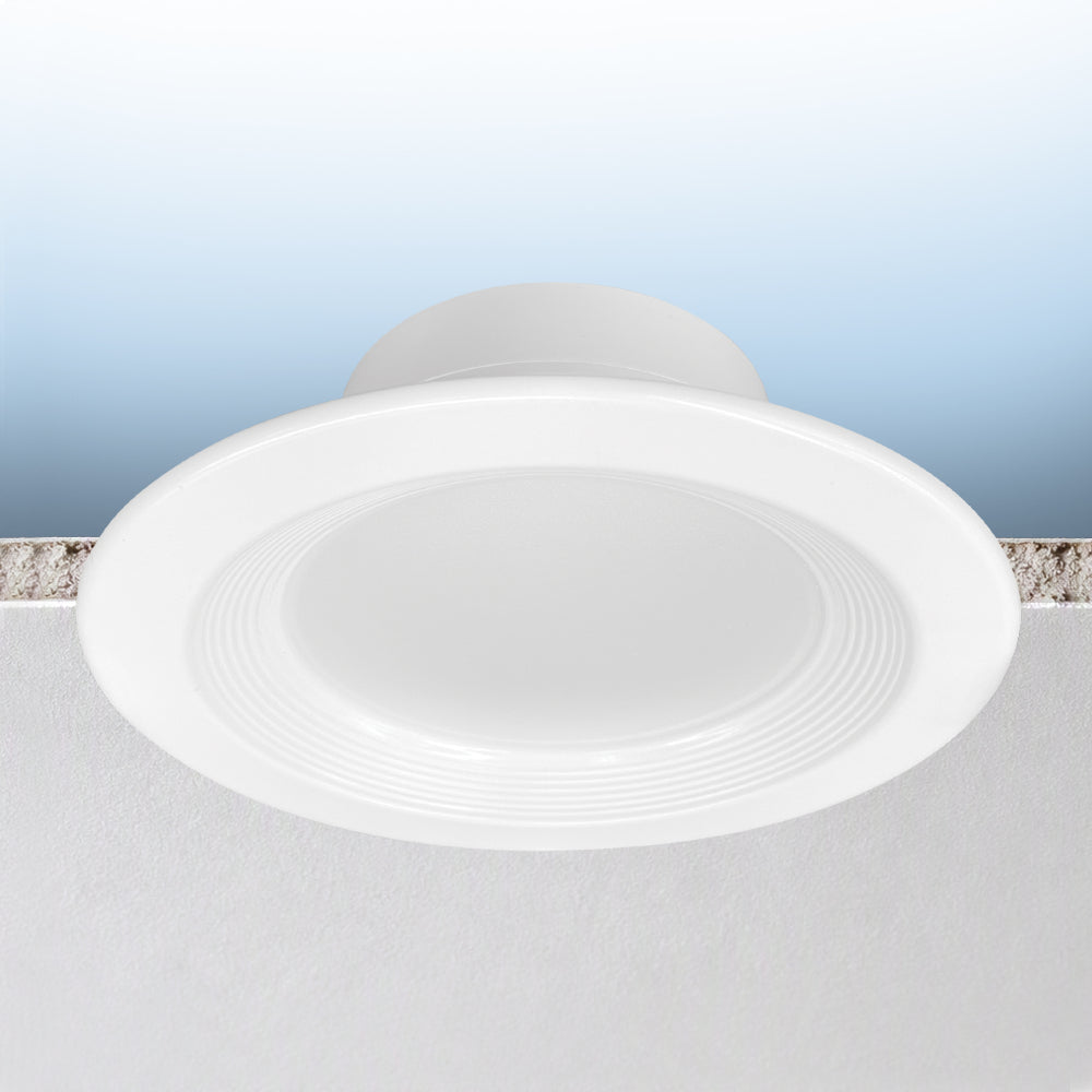 Luxrite 8" Baffled CCT & Wattage Selectable Universal Voltage Dual Dimming Commercial Downlight