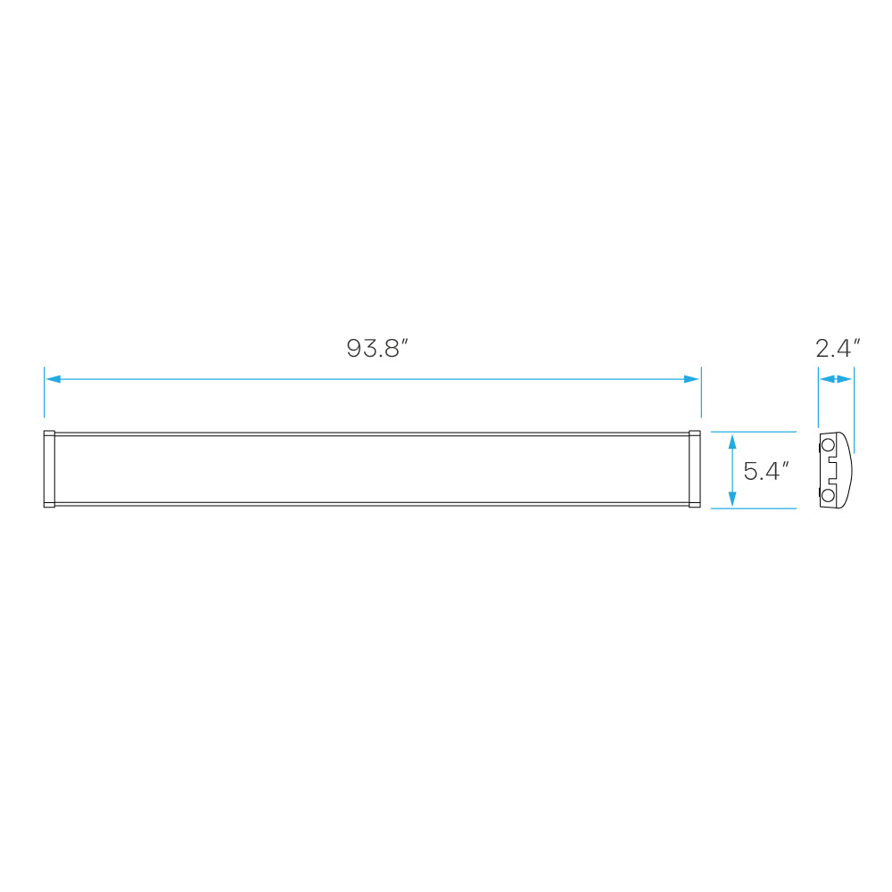 Luxrite 8' Linkable Linear Wrap - 5CCT & 4 Wattage Selectable + EM Additional Image 3