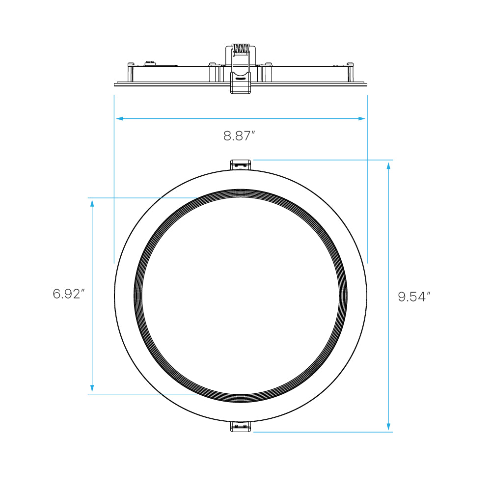 Luxrite 8" Mini Panel Round 5CCT Baffled Canless Wafer Spotlight Additional Image 3