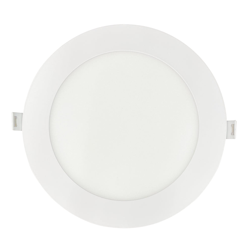 Luxrite 8" Mini Panel Round 5CCT Smooth Canless Wafer Spotlight