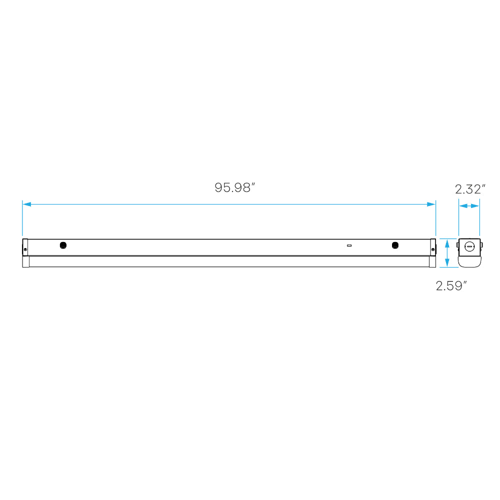 Luxrite 8' Quick Release Slim Linear Fixture - 3CCT & Wattage Selectable High Output Additional Image 2