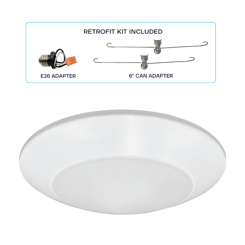 Luxrite 8" Surface Mount Disk + Recessed Can Retrofit 5CCT Additional Image 1