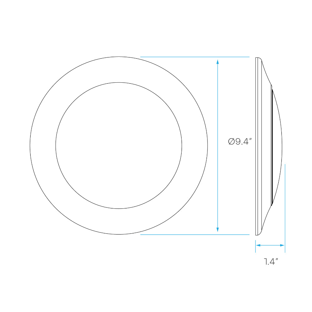 Luxrite 8" Surface Mount Disk + Recessed Can Retrofit 5CCT Additional Image 2