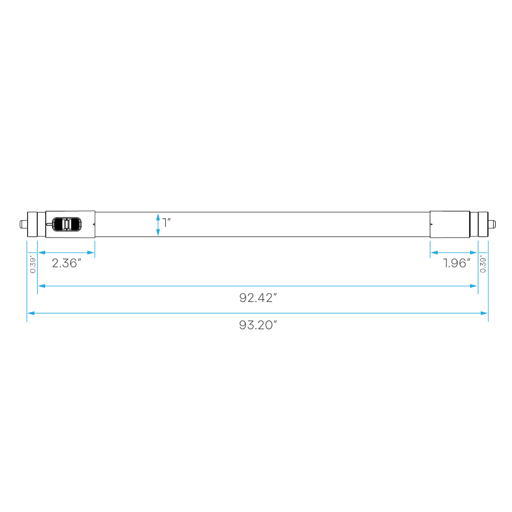 Luxrite 8Ft T8 FA8 Bypass Retrofit Tube 5CCT LED Lamp Additional Image 2