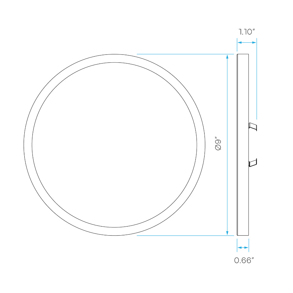 Luxrite 9" Slim Surface Mount 5 CCT Selectable - Black Finish Additional Image 1