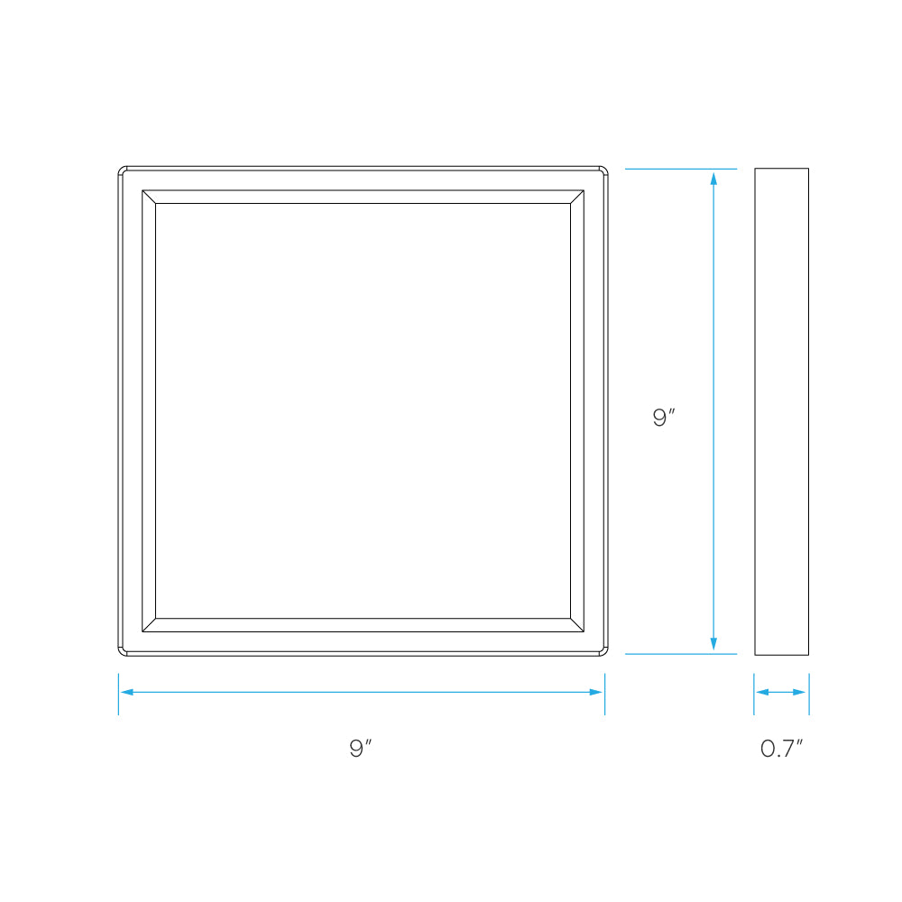 Luxrite 9" Slim Surface Mount 5CCT Selectable Square Additional Image 2