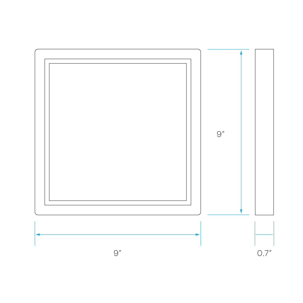 Luxrite 9" Slim Surface Mount Square Trim Replacement Additional Image 1