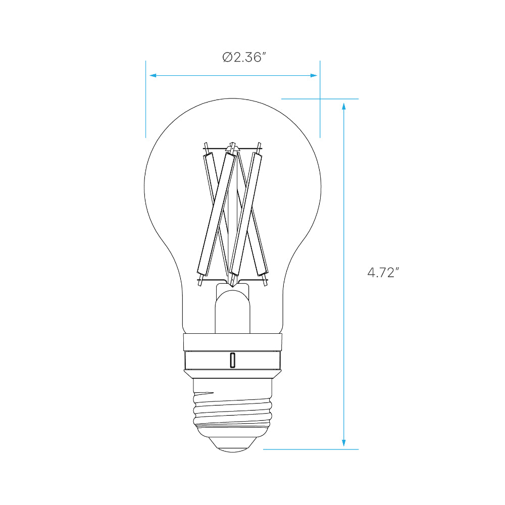 Luxrite A19 60W - 5CCT Selectable White Filament LED Lamp Additional Image 1