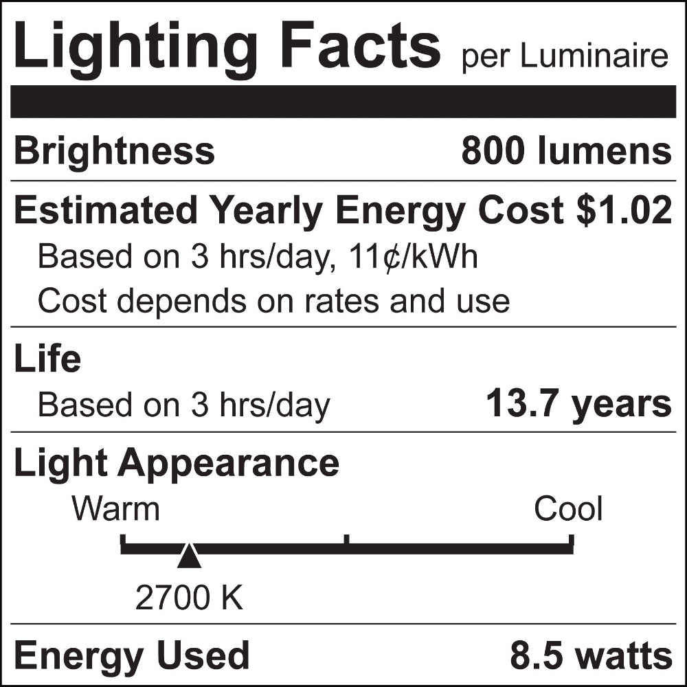 Luxrite A19 8.5W E26 Filament LED Lamp Additional Image 2