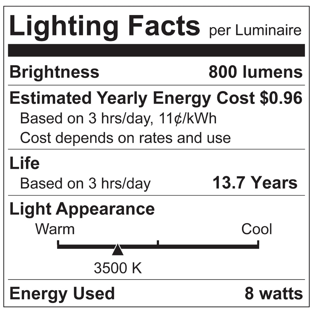 Luxrite A19 8W Filament LED Lamp Additional Image - 3