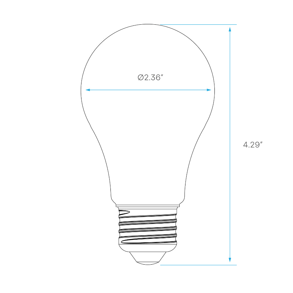 Luxrite A19 9.5W Filament - 4CCT Selectable LED Lamp Additional Image 2