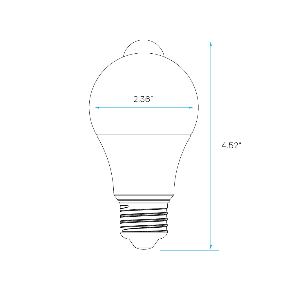 Luxrite A19 9W Dusk To Dawn + PIR LED Lamp Additional Image 1