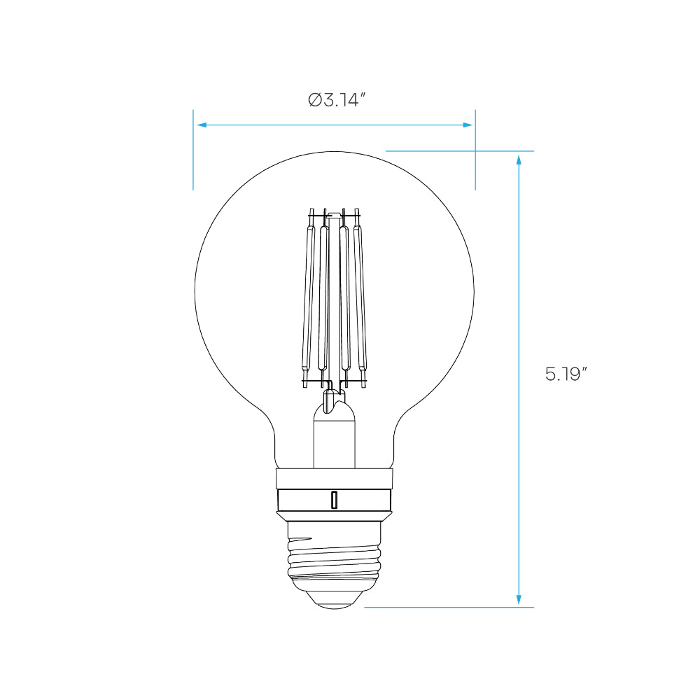 Luxrite G25 60W - 5CCT Selectable White Filament LED Lamp Additional Image 1