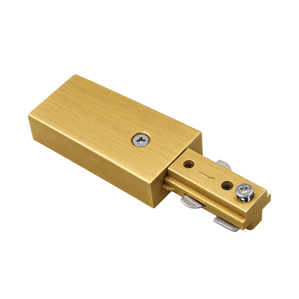 Luxrite H-Track Power End Connector - Brass Finish