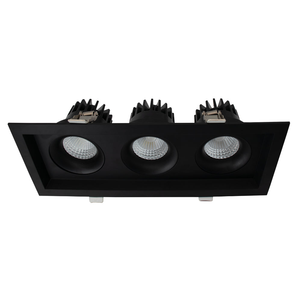 Luxrite Omni3 - Three Head Regressed Multi-Head Gimbal 5CCT Selectable - Dual Dimming/Universal Voltage Additional Image 2