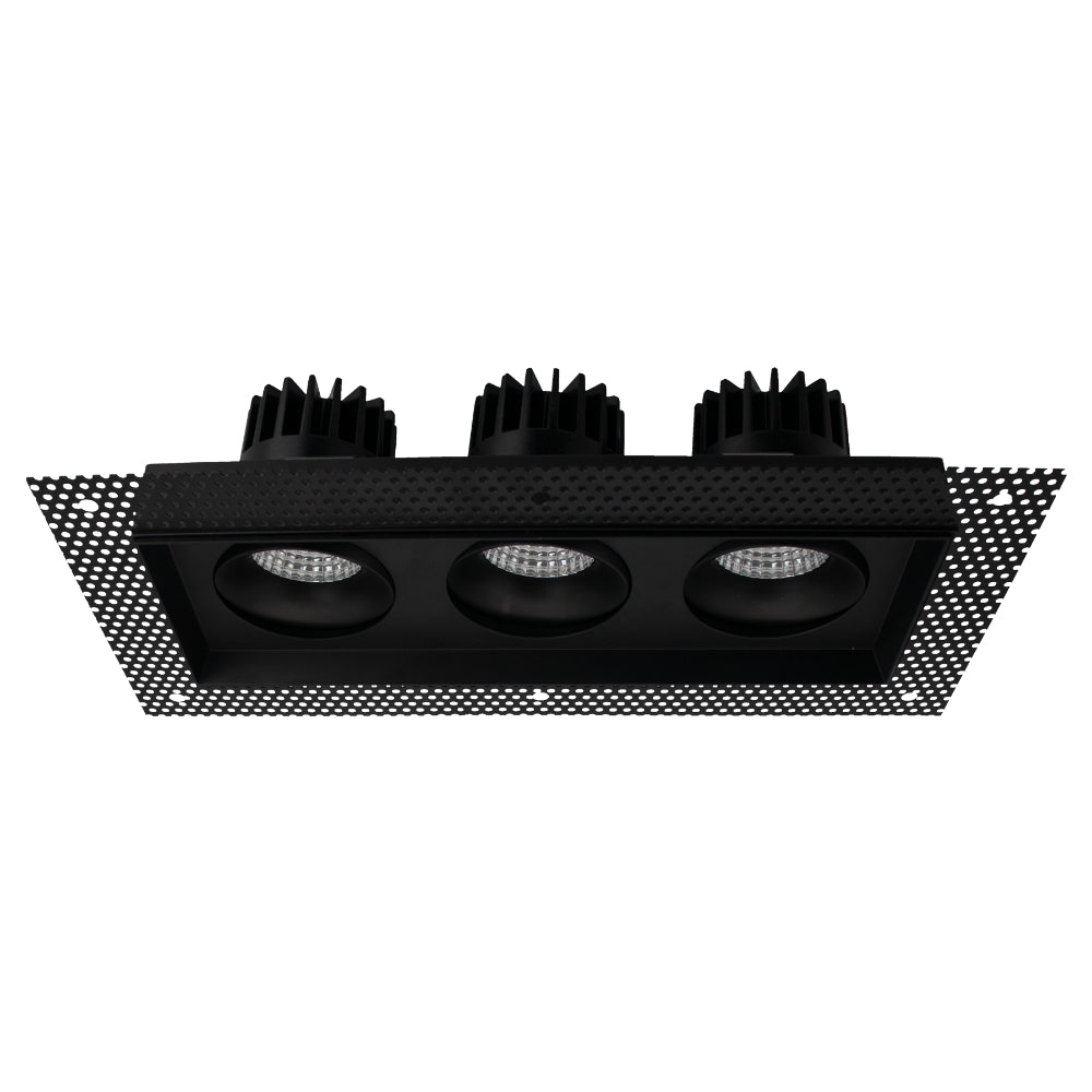 Luxrite Omni3 - Three Head Regressed Trimless Multi-Head Gimbal 5CCT Selectable - Dual Dimming/Universal Voltage Additional Image 2