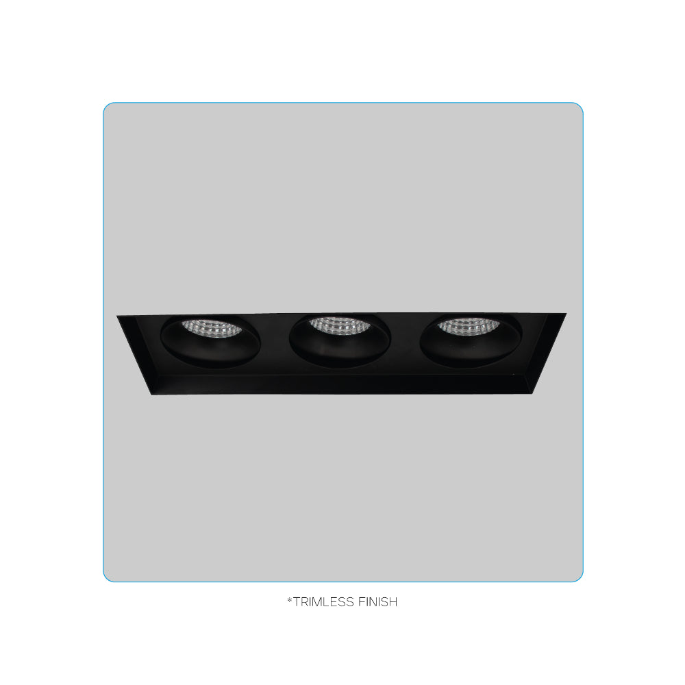Luxrite Omni3 - Three Head Regressed Trimless Multi-Head Gimbal 5CCT Selectable - Dual Dimming/Universal Voltage Additional Image 3