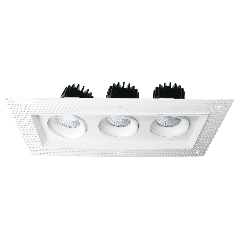 Luxrite Omni3 - Three Head Regressed Trimless Multi-Head Gimbal 5CCT Selectable - Dual Dimming/Universal Voltage Additional Image 8
