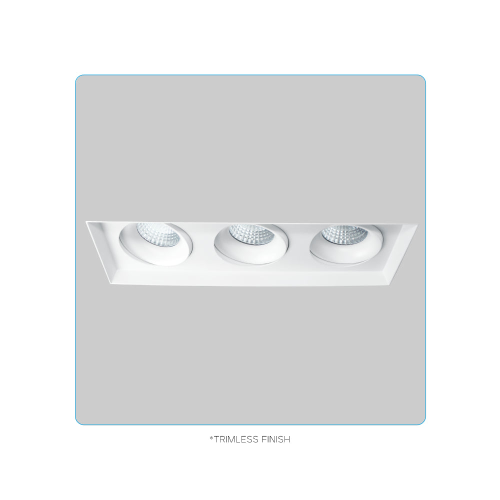 Luxrite Omni3 - Three Head Regressed Trimless Multi-Head Gimbal 5CCT Selectable - Dual Dimming/Universal Voltage Additional Image 9