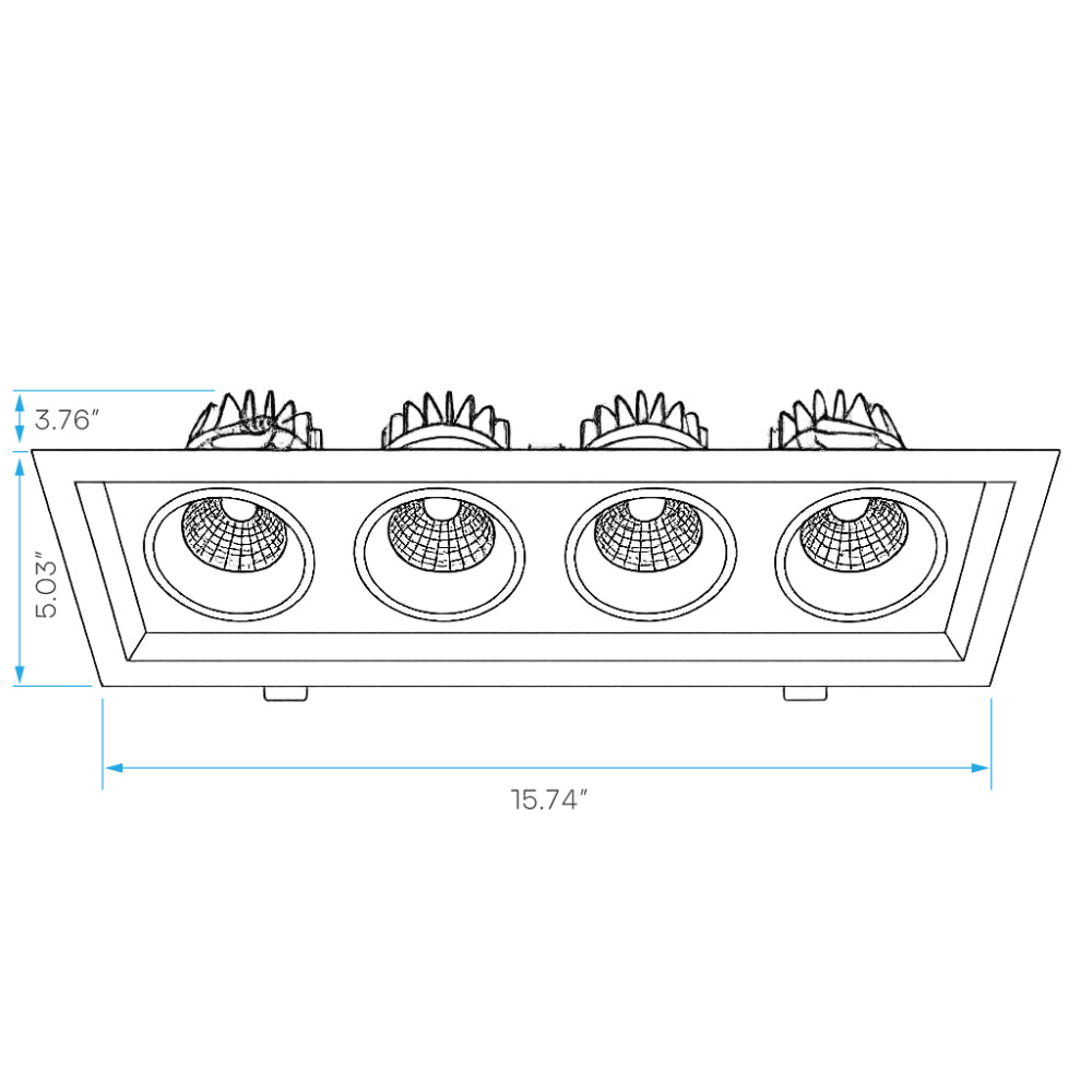 Luxrite Omni4 - Four Head Regressed Multi-Head Gimbal 5CCT Selectable - Dual Dimming/Universal Voltage Additional Image 6