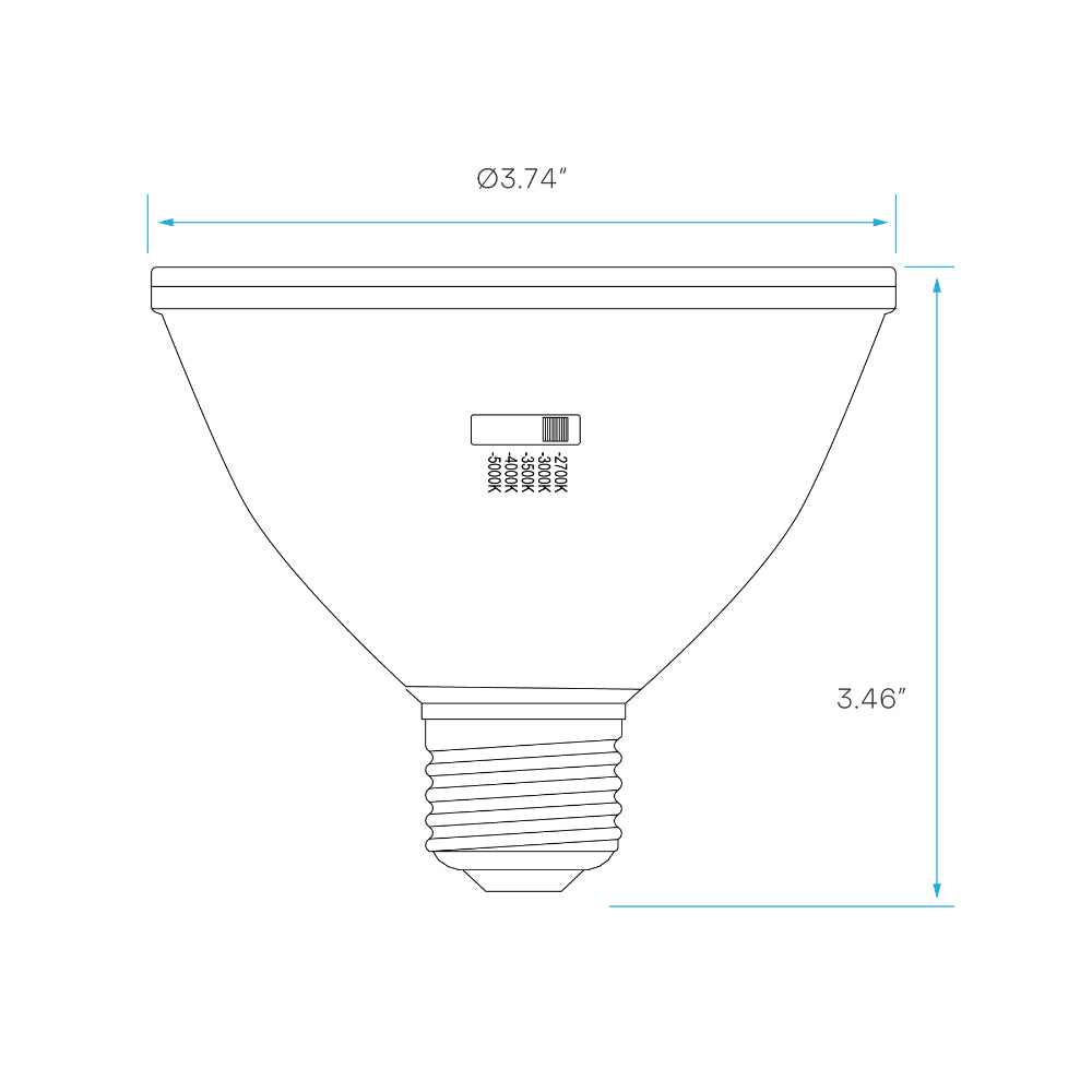 Luxrite PAR30 Short Neck 10W - 5 CCT Selectable LED Lamp Additional Image 1