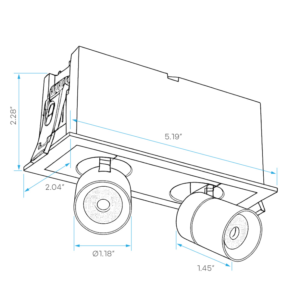 Luxrite Retractable Multi-Light 2 Head - 5CCT Selectable Additional Image 1
