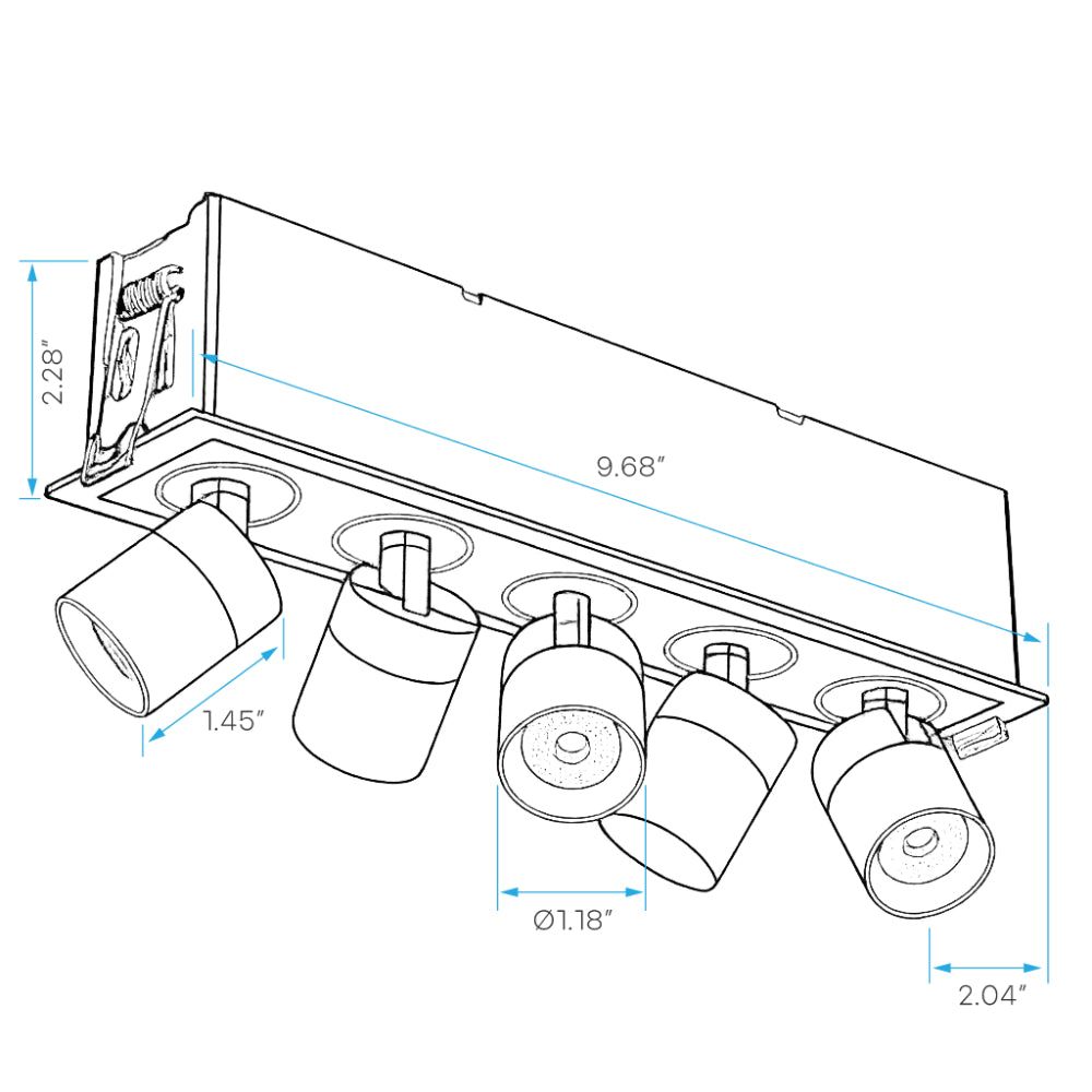 Luxrite Retractable Multi-Light 5 Head - 5CCT Selectable Additional Image 1