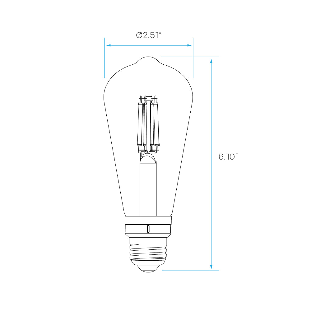 Luxrite ST19 5CCT Selectable White Filament LED Lamp Additional Image - 1