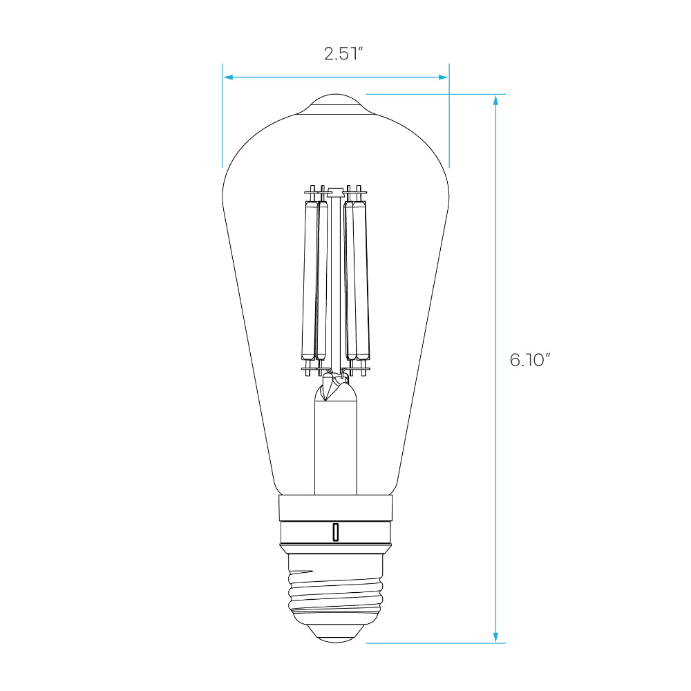 Luxrite ST19 5CCT Selectable White Filament LED Lamp Additional Image - 2