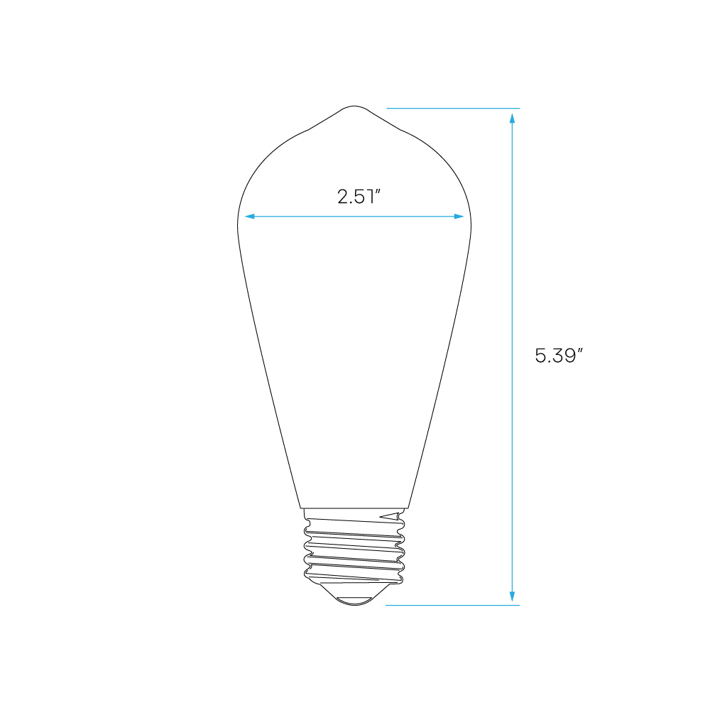 Luxrite ST19 8W E26 Filament LED Lamp Additional Image - 4
