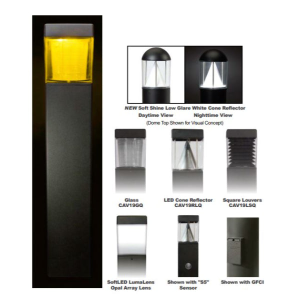 Pemco Lighting CAV19 1800K CCT LED Outdoor Bollard Light