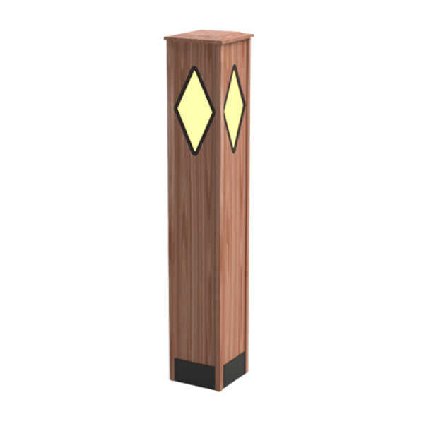 Pemco Lighting PMBWC8 Western Red Cedar Square Wood Bollard Light 10 Additional Image 10
