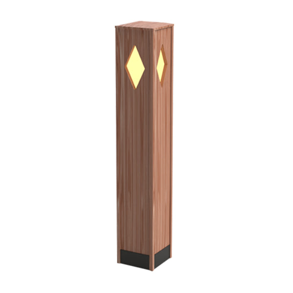 Pemco Lighting PMBWC8 Western Red Cedar Square Wood Bollard Light 11 Additional Image 11
