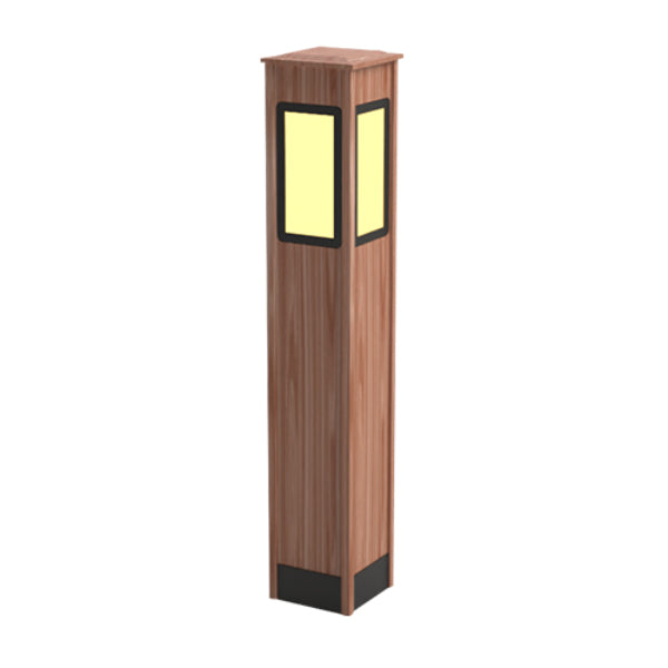 Pemco Lighting PMBWC8 Western Red Cedar Square Wood Bollard Light 4 Additional Image 4
